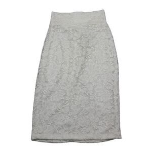 Elegant White Lace Midi Skirt